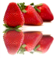 strawberries with reflection